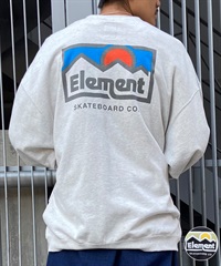 ELEMENT エレメント メンズ トレーナー クルーネック スウェット バックプリント サイドポケット 裏毛 BE021-006(WHH-M)