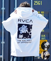 RVCA/ルーカ メンズ スクエア ロゴ オーバーサイズ クルーネック パーカー BD042-162