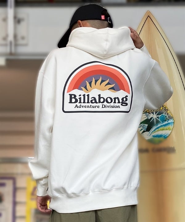 【マトメガイ対象】BILLABONG/ビラボン メンズ パーカー プルオーバー スウェット ダンボール素材 バックプリント オーバーサイズ BE011-006