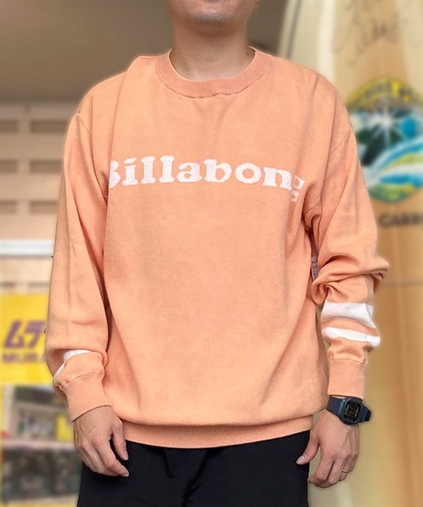 【マトメガイ対象】BILLABONG ビラボン BE011-690 長袖 Tシャツ クルーネックニット コットン ニット くすみカラー