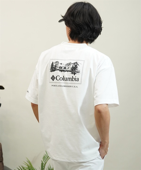 【ムラサキスポーツ限定】columbia コロンビア メンズ ユーティリティ 水陸両用 半袖Tシャツ UVケア ドロスト バックプリント PM0684