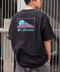 【ムラサキスポーツ限定】columbia コロンビア メンズ オーバーサイズ Tシャツ 半袖 UVケア バックプリント PM0941
