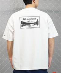 【ムラサキスポーツ限定】columbia コロンビア メンズ オーバーサイズ Tシャツ 半袖 UVケア バックプリント PM0941(100-M)