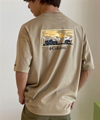 【ムラサキスポーツ限定】columbia コロンビア メンズ オーバーサイズ Tシャツ 半袖T UVケア バックプリント PM4502(265-M)