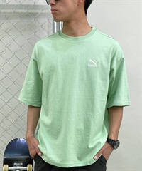 PUMA プーマ メンズ Tシャツ 半袖 ワンポイント ロゴ 刺繍 シンプル ビッグシルエット クルーネック 626025(89-S)