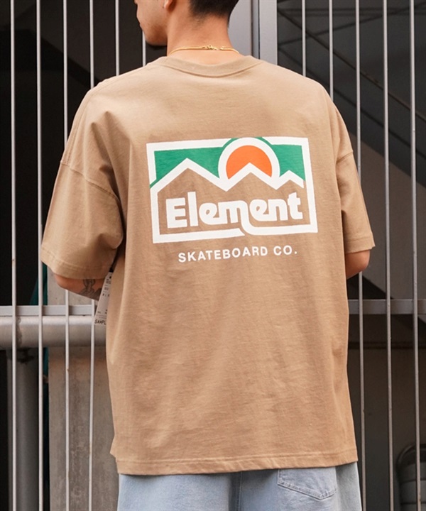 ELEMENT エレメント メンズ 半袖 Tシャツ オーバーサイズ バックプリント クルーネック BE021-223