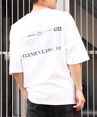 ELEMENT エレメント メンズ 半袖 Tシャツ バックプリント オーバーサイズ クルーネック 吸水速乾 BE021-224(WHT-M)