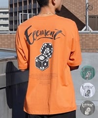 ELEMENT エレメント メンズ 半袖 Tシャツ オーバーサイズ ダイスロゴ バックプリント サイコロモチーフ ヴィンテージ風 かすれプリント BE021-252