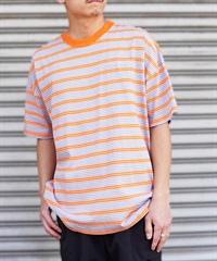 【マトメガイ対象】ELEMENT エレメント メンズ 半袖 Tシャツ ボーダー オーバーサイズ BE021-254