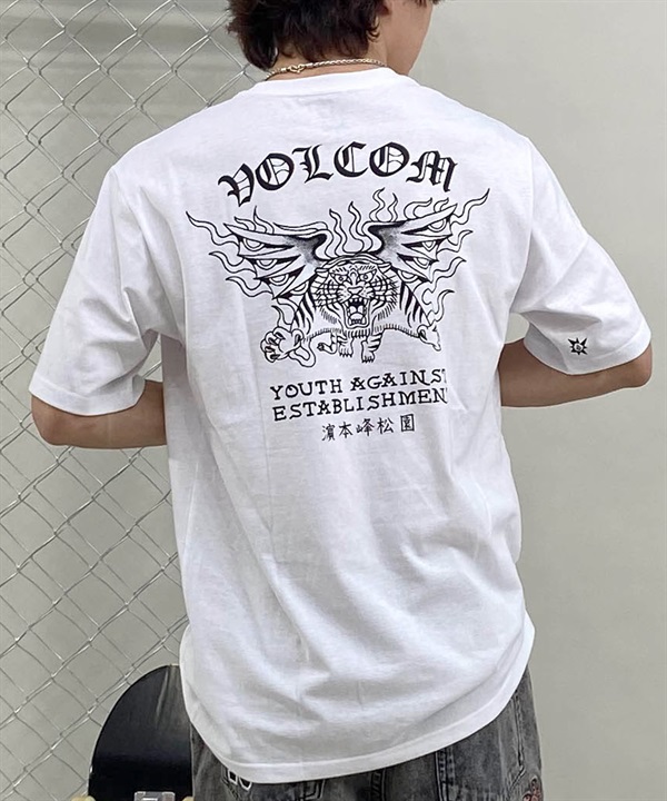 VOLCOM ボルコム メンズ 半袖 Tシャツ バックプリント ヘビーウェイト タイガー 虎 モチーフ AF312400