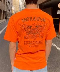 VOLCOM ボルコム メンズ 半袖 Tシャツ バックプリント ヘビーウェイト タイガー 虎 モチーフ AF312400(ORG-M)