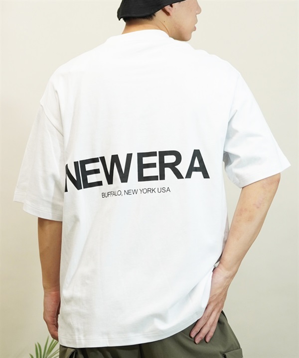 NEW ERA ニューエラ メンズ 半袖 Tシャツ バックプリント ブランドロゴ ホワイト 14121850