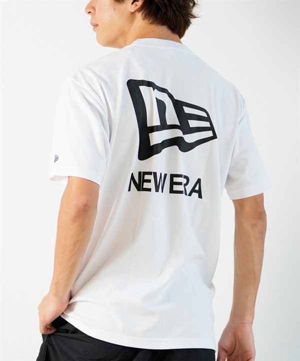 NEW ERA ニューエラ メンズ 半袖 Tシャツ バックプリント フラッグロゴ ワードマーク ホワイト 14121828