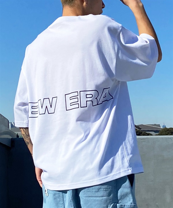 【ムラサキスポーツ限定】 NEW ERA ニューエラ メンズ 半袖 Tシャツ オーバーサイズ バックプリント 吸汗速乾 ホワイト 14334735