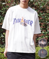 THRASHER スラッシャー メンズ 半袖 Tシャツ NECKFACE（ネックフェイス） THM-24SPSST01 ムラサキスポーツ別注(IVO-M)