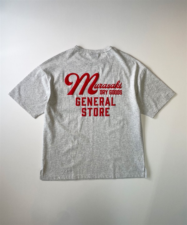 DEAR LAUREL ディアローレル メンズ 半袖 Tシャツ "Murasaki Dry Goods General Store" バックプリント 吸水速乾 D24S2101
