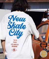 DEAR LAUREL ディアローレル メンズ 半袖 Tシャツ "New SkateCity" バックプリント 吸水速乾 D24S2102(WHT-M)