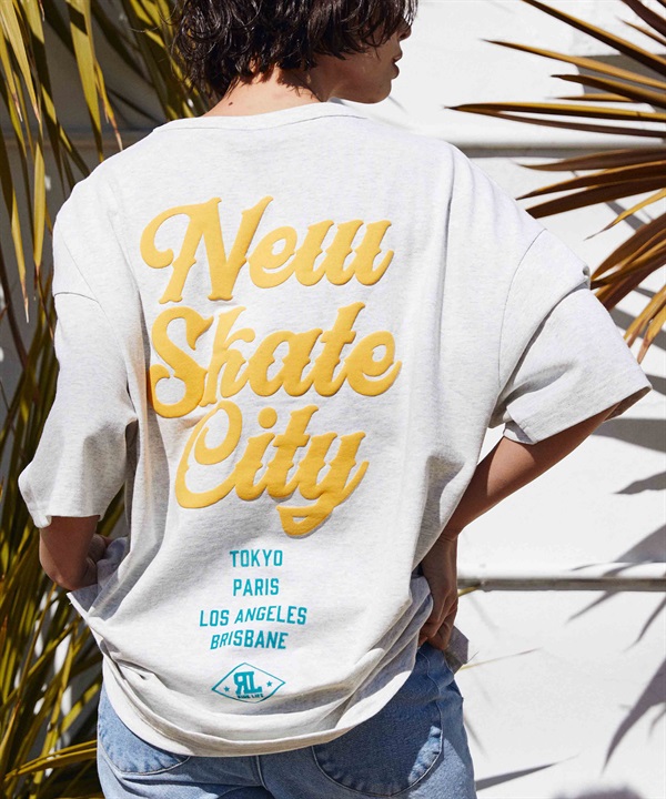 DEAR LAUREL ディアローレル メンズ 半袖 Tシャツ "New SkateCity" バックプリント 吸水速乾 D24S2102