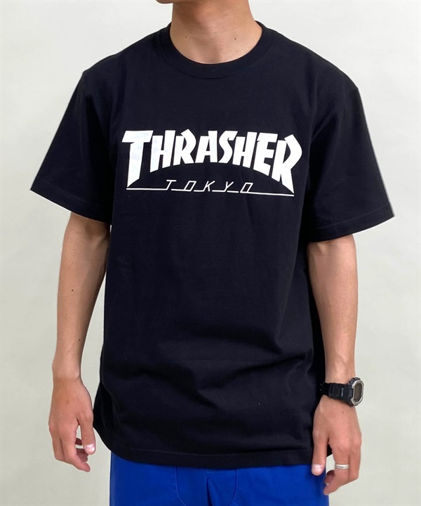 【マトメガイ対象】THRASHER スラッシャー TOKYOロゴ TH91419-TOKYO メンズ 半袖 Tシャツ ムラサキスポーツ限定