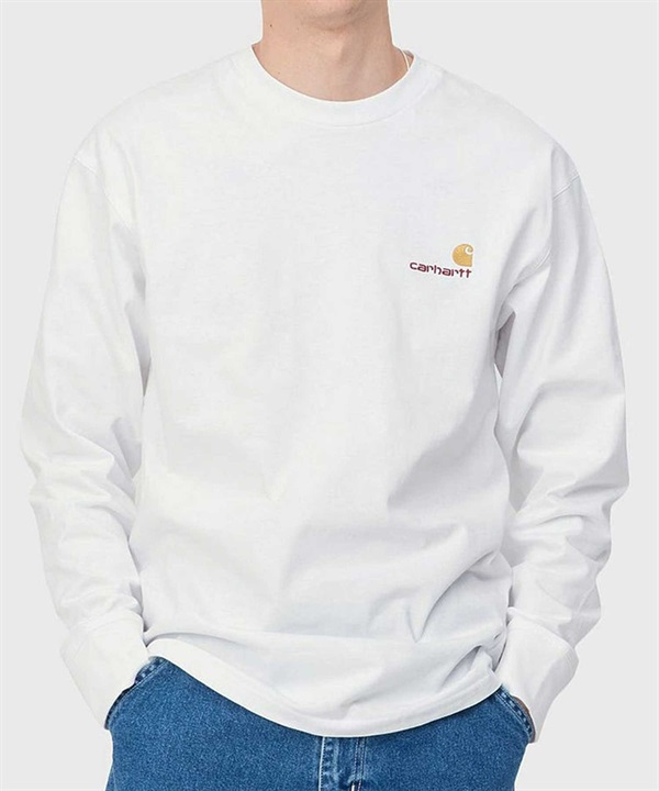 【マトメガイ対象】Carhartt WIP/カーハートダブリューアイピー メンズ 長袖 Tシャツ ルーズシルエット ロゴ刺繍 I029955