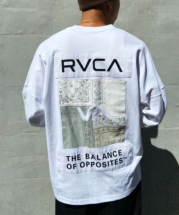 RVCA ルーカ メンズ 長袖 Tシャツ ロンT バックプリント ペイズリー柄 バンダナ柄 BE041-058