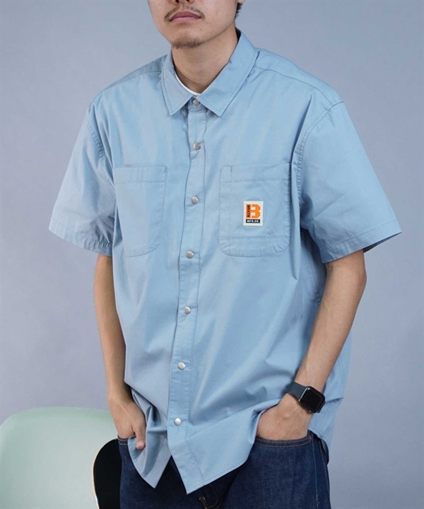 【マトメガイ対象】BRIXTON ブリクストン メンズ 半袖 シャツ ワークシャツ 01394