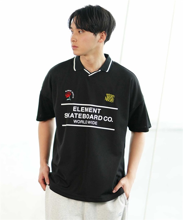 【マトメガイ対象】ELEMENT エレメント BE021-170 メンズ 半袖 Tシャツ ゲームシャツ フットボール 90年代 レギュラー シルエット