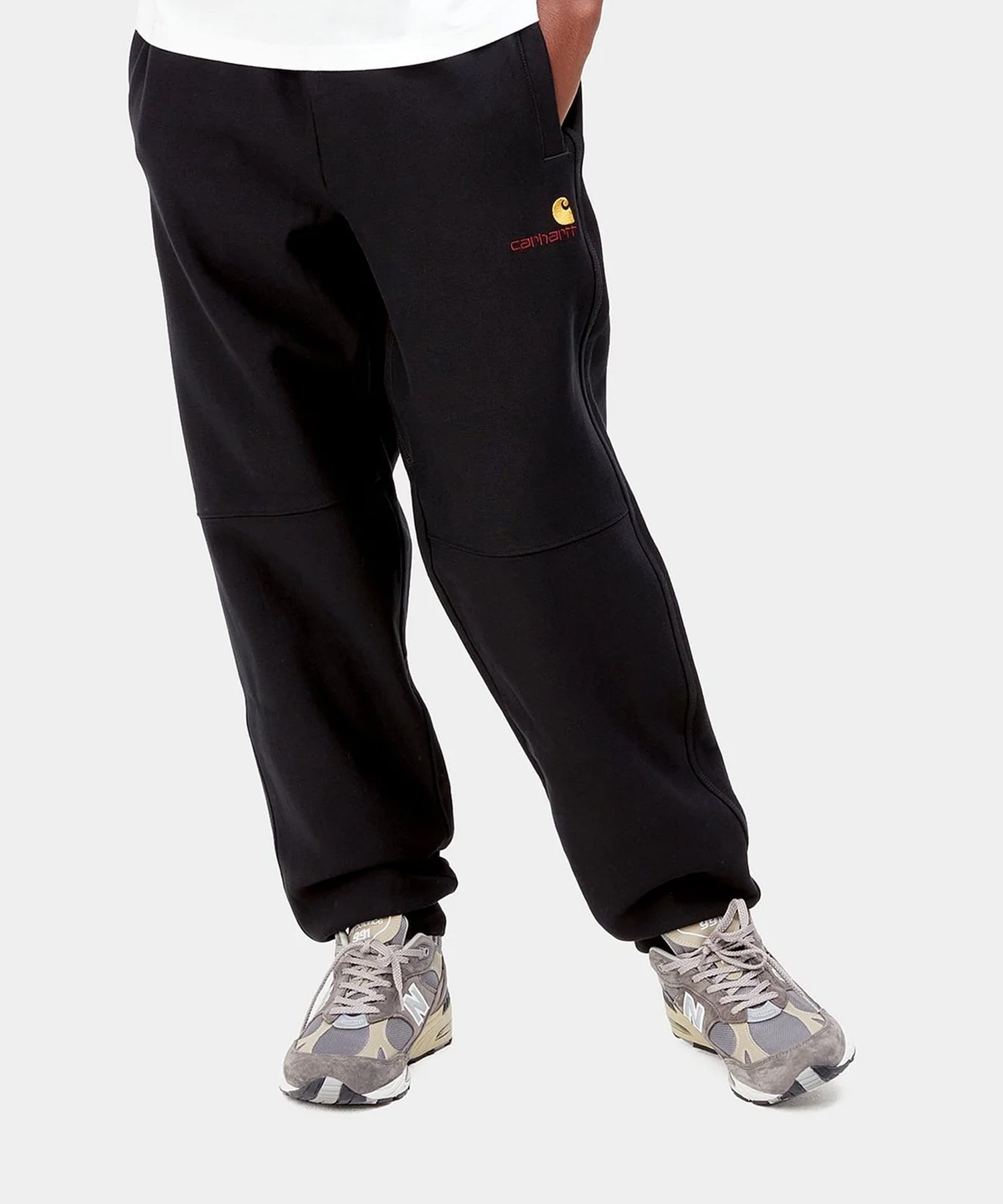 【マトメガイ対象】Carhartt/カーハート アメリカンスプリクト ジョギングパンツ メンズ スウェット 裏起毛 ブラック I027042(BLACK-S)