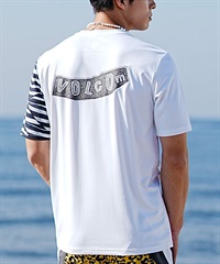 VOLCOM ボルコム メンズ ラッシュガード Tシャツ 半袖 水着 UVカット バックプリント A9112404(WHT-S)