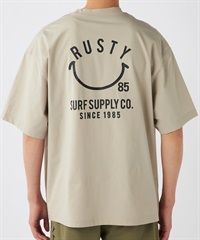 RUSTY ラスティー メンズ ラッシュガード 半袖 Tシャツ バックプリント ユーティリティ 水陸両用 UVカット 914473(BEG-M)