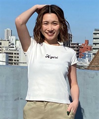 X-girl/エックスガール SMALL LOGO SS BABY TEE 105242011041 レディース  Tシャツ ムラサキスポーツ限定(BLACK-S)