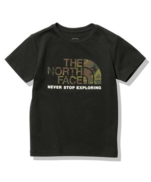 【マトメガイ対象】THE NORTH FACE ザ・ノース・フェイス S/S Camo Logo Tee NTJ32359 K キッズ ジュニア 半袖 Tシャツ 100cm～150cm