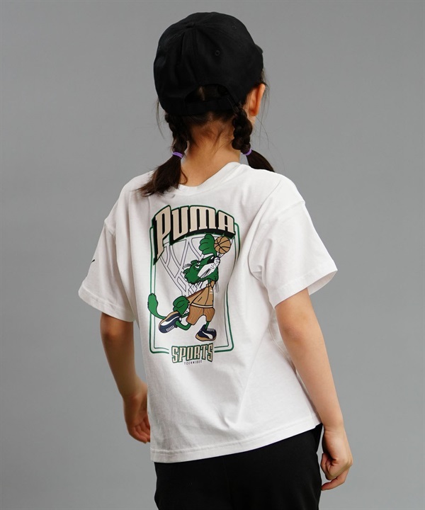 PUMA プーマ TEAM FOR THE FANBASE グラフィック キッズ 半袖 Tシャツ ボーイズ バックプリント 625134