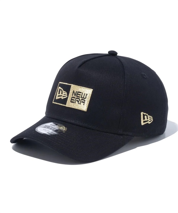 NEW ERA ニューエラ Youth 9FORTY A-Frame Box Logo ボックスロゴ ブラック × ゴールド キッズ キャップ 帽子 940AF 13762806