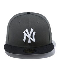 NEW ERA/ニューエラ 59FIFTY Shadow ニューヨーク・ヤンキース ダークグラファイト ブラックバイザー キャップ 帽子 14109882