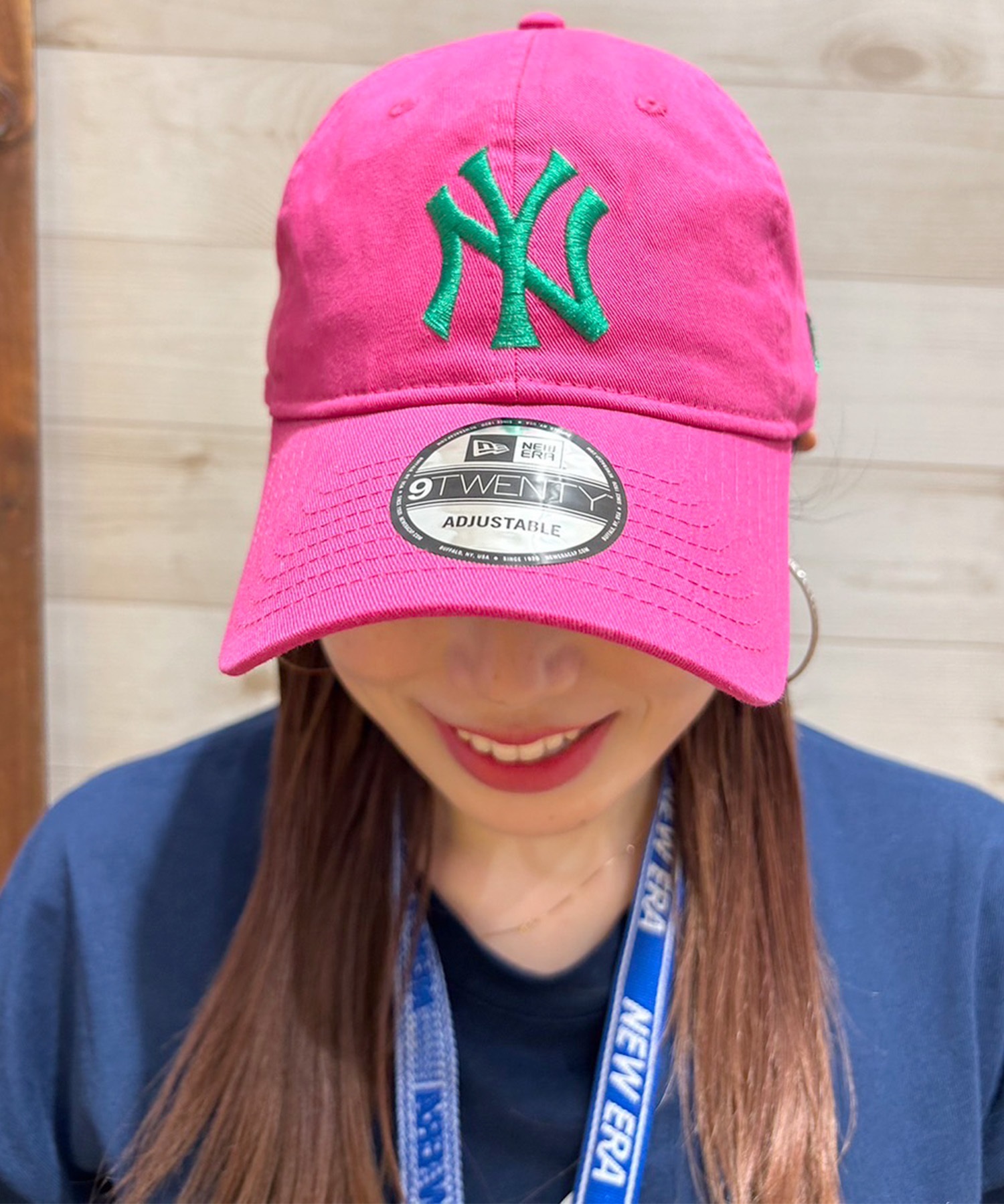 NEW ERA ニューエラ 9TWENTY ニューヨーク・ヤンキース ピンク×グリーン キャップ 帽子 14324558 ムラサキスポーツ限定