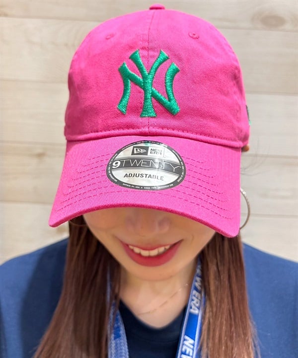 NEW ERA ニューエラ 9TWENTY ニューヨーク・ヤンキース ピンク×グリーン キャップ 帽子 14324558 ムラサキスポーツ限定