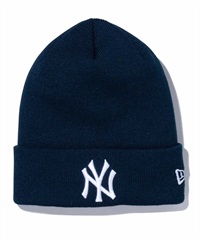 NEW ERA/ニューエラ ビーニー ベーシック カフニット MLB Team Logo ニューヨーク・ヤンキース ネイビー13751338