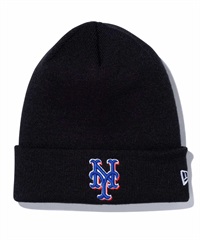 NEW ERA/ニューエラ ビーニー ベーシック カフニット MLB Team Logo ニューヨーク・メッツ ブラック 13751344