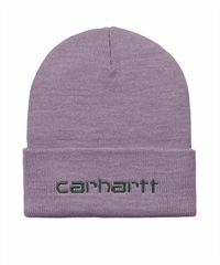 Carhartt/カーハート ビーニー ニット帽 ダブル SCRIPT BEANIE I030884(PU/GR-FREE)