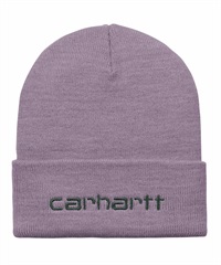 Carhartt/カーハート ビーニー ニット帽 ダブル SCRIPT BEANIE I030884(PU/GR-FREE)