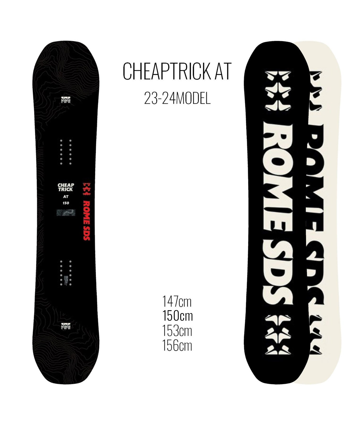 ☆スノーボード＋バインディング 2点セット ROME SDS ローム CHEAPTRICK-AT HEAD ヘッド FX MU 23-24モデル ムラサキスポーツ(153cm-WHITE-S)