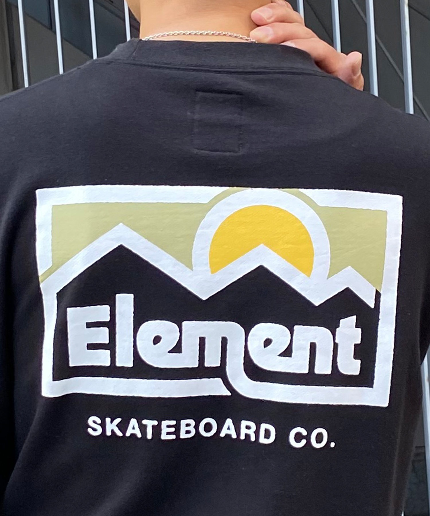 ELEMENT エレメント メンズ トレーナー クルーネック スウェット バックプリント サイドポケット 裏毛 BE021-006(FBK-M)