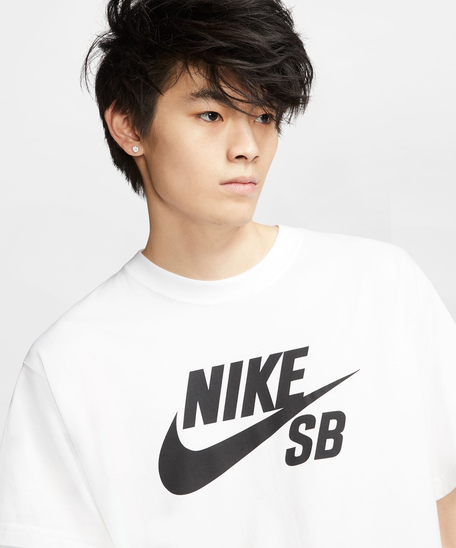 NIKE SB/ナイキエスビー ロゴ スケートボード メンズ 半袖 Tシャツ ホワイト/ブラック CV7540-100(100-M)