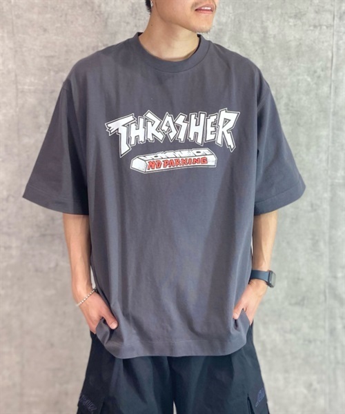 THRASHER スラッシャー NO PARKING THMM-005 メンズ 半袖 Tシャツ カットソー ムラサキスポーツ限定 KK1 C21(WHT-M)