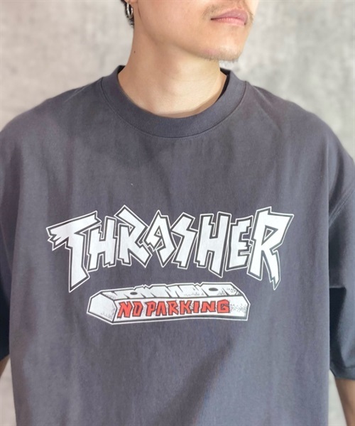 【マトメガイ対象】THRASHER スラッシャー NO PARKING THMM-005 メンズ 半袖 Tシャツ カットソー ムラサキスポーツ限定 KK1 C21(WHT-M)