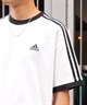 adidas アディダス メンズ 半袖 Tシャツ 3ST スリーストライプス ルーズフィット JUH48(WT/BK-M)