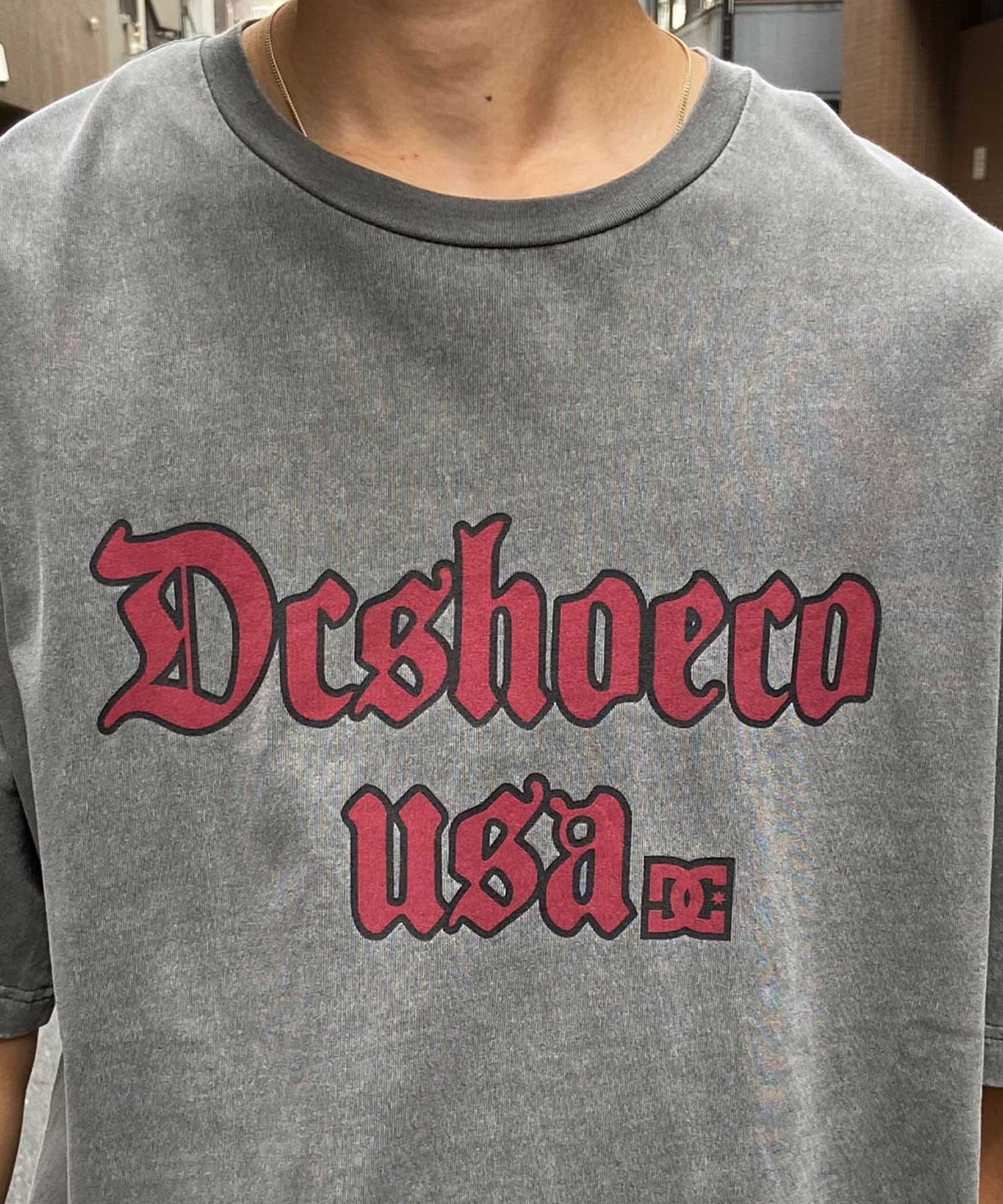 DC ディーシー メンズ 半袖 Tシャツ ドロップショルダー ピグメント加工 DST242014(BKD-M)