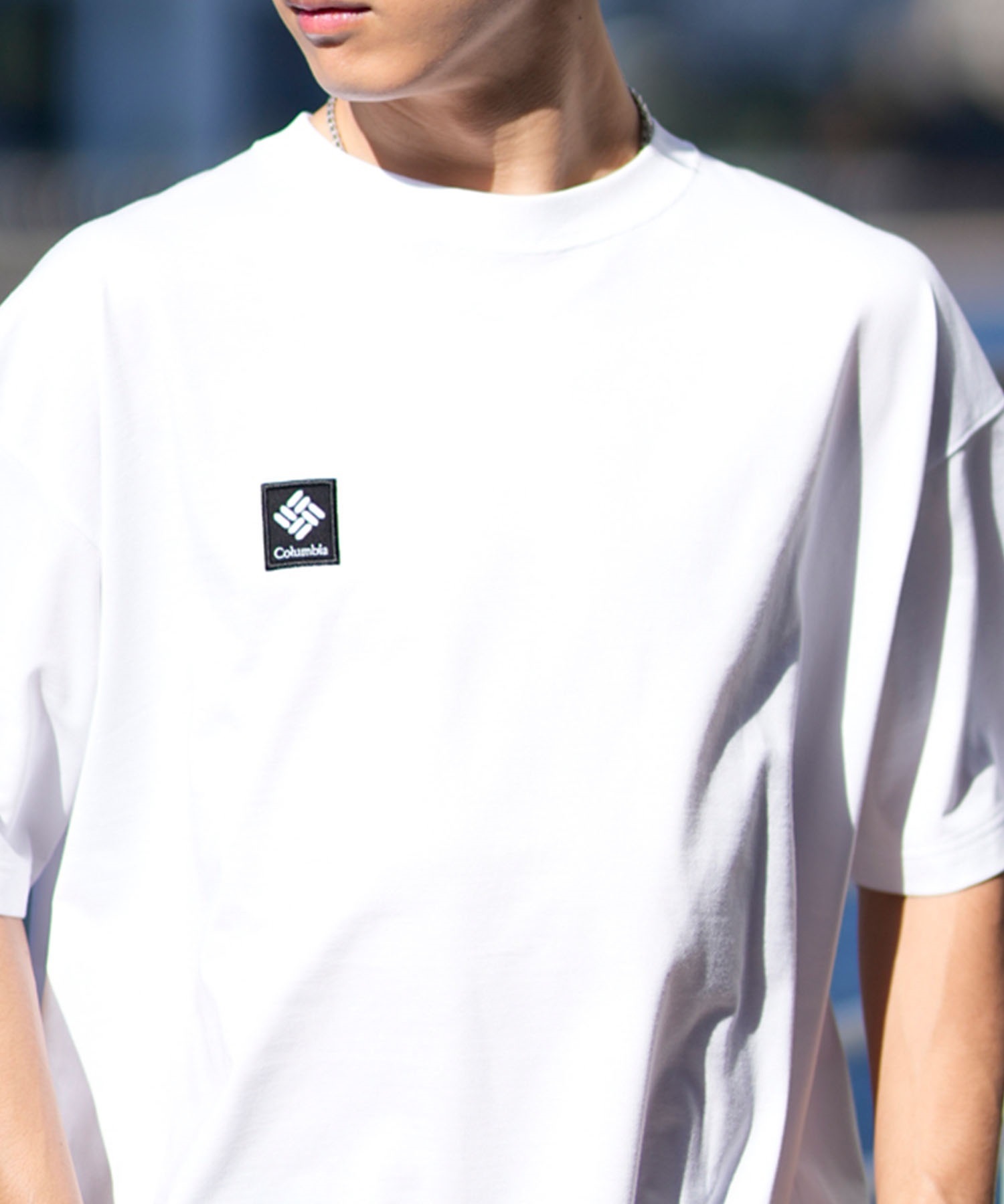 【マトメガイ対象】【ムラサキスポーツ限定】columbia コロンビア メンズ オーバーサイズ Tシャツ 半袖T UVケア バックプリント PM4502(100-M)