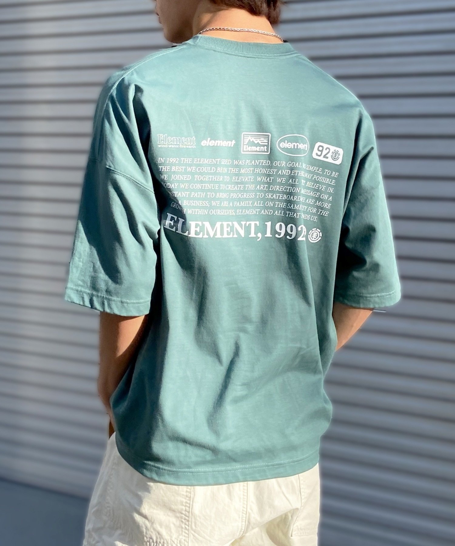 【マトメガイ対象】ELEMENT エレメント メンズ 半袖 Tシャツ バックプリント オーバーサイズ クルーネック 吸水速乾 BE021-224(FBK-M)